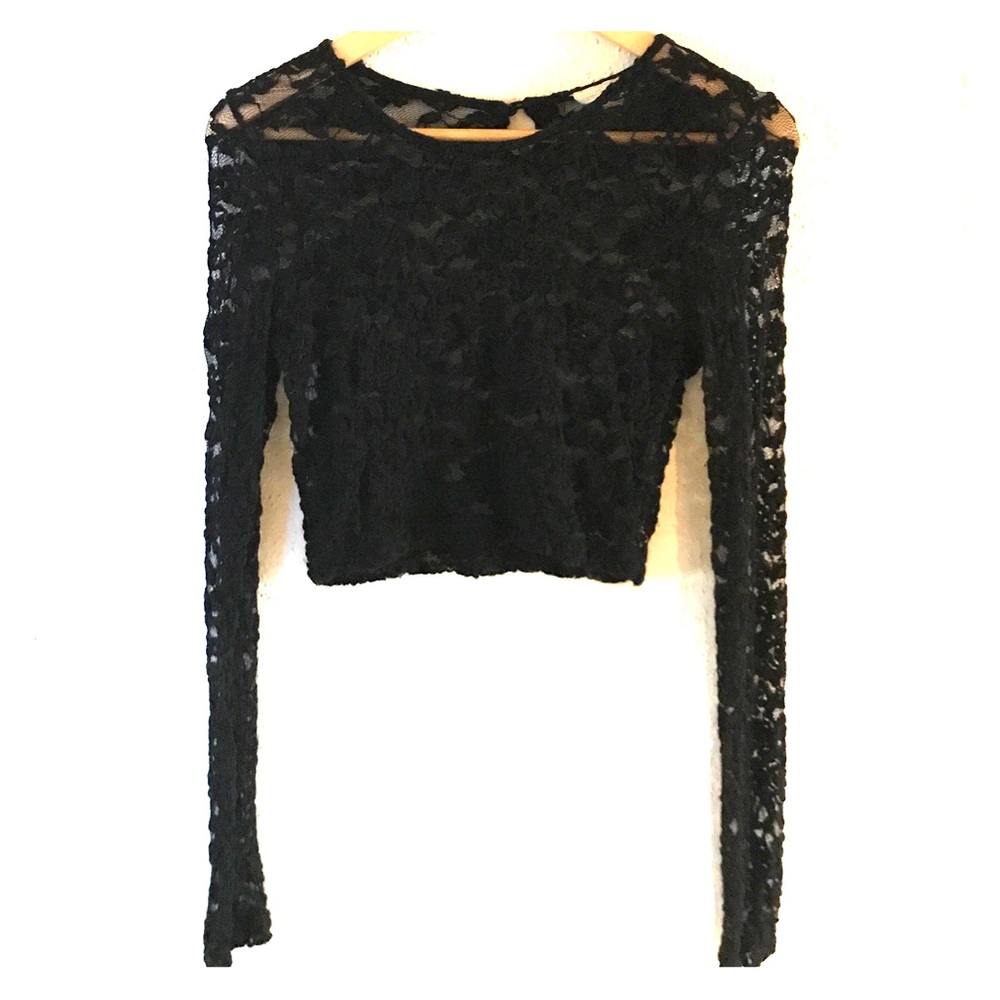 Limonata Black Lace Crop Top Size Small